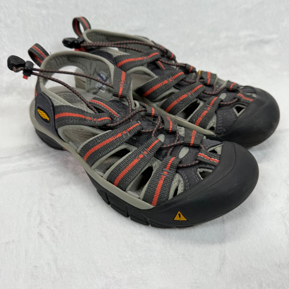 Keen Waterproof Water Newport Hiking Sandals Shoes Gray Orange‎ Accent Size 8
